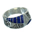 Southwest Authentic Sterling Silver Lapis Water Wave Ring Size 7-1/4 QX81623